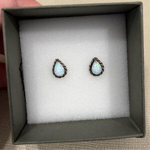 Child of Wild sterling silver opal teardrop stud earrings